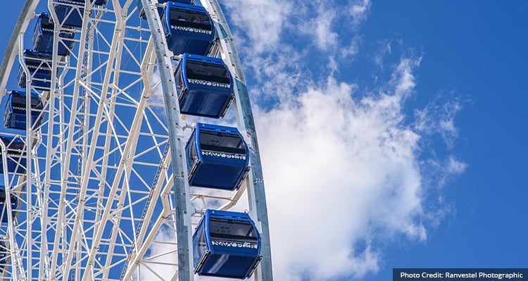 Image of Chicago's Centennial Wheel in daylight.
